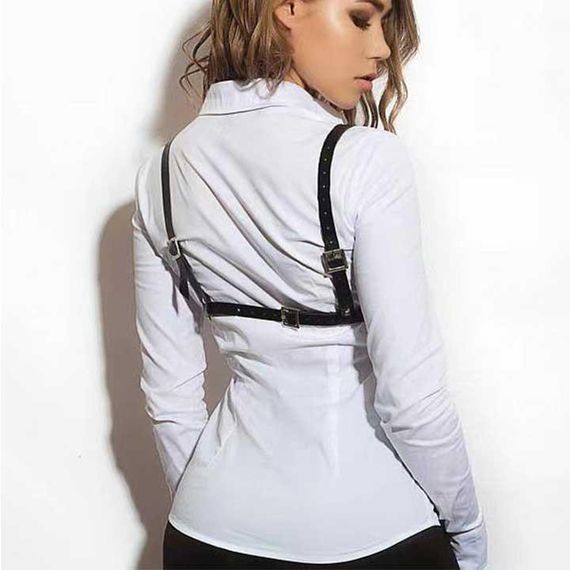 Ліф зі шкіряних ремінців Angels | Зображення 1