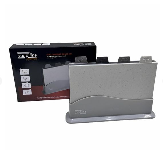 Кухонний набір дощок для розділення продуктів Zepline ZP-00220 5 предметів із підставкою сірий (47615-ZP-00220_518) | Зображення 2