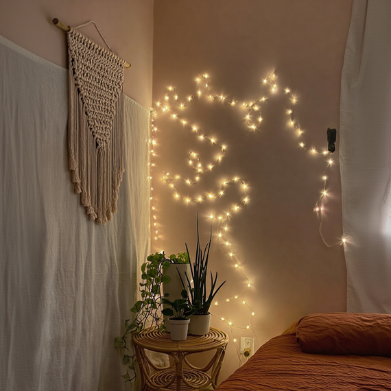 Новорічна гірлянда кімнатна нитка 22 м 220 LED білий провід Жовтий W220LED22MWY | Зображення 5