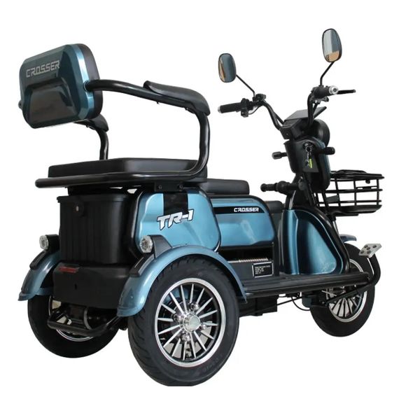 Электротрайк Crosser TR-1 1500W 72V 20Ah, трехколесный электроскутер, до 55 км, для взрослых и пожилых Синій | Зображення 2