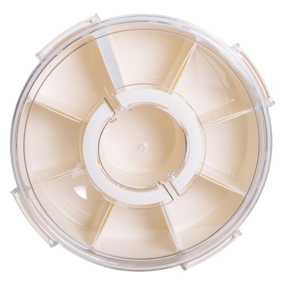 Контейнер для їжі з 9 відсіками пластиковий Ø29 см харчовий контейнер для зберігання їжі 3.5 л Бежевий HP-27-14 | Зображення 9