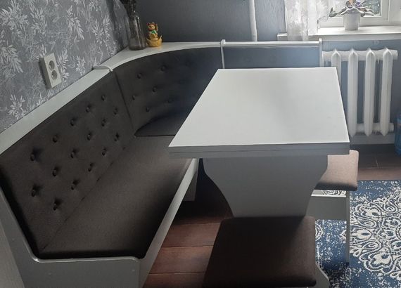 Кухонний куток, стіл та дві табуретки 154х114 см - БІлий | Зображення 3