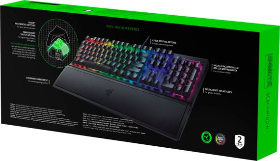 Клавиатура игровая Razer BlackWidow V3 Green Switch USB RU RGB, Black (RZ03-03540800-R3R1) | Зображення 2