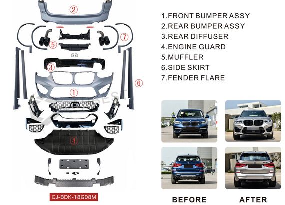 Комплект обвісів 2018-2022 (F97 X3M) для BMW X3 G01 2018- рр | Зображення 1