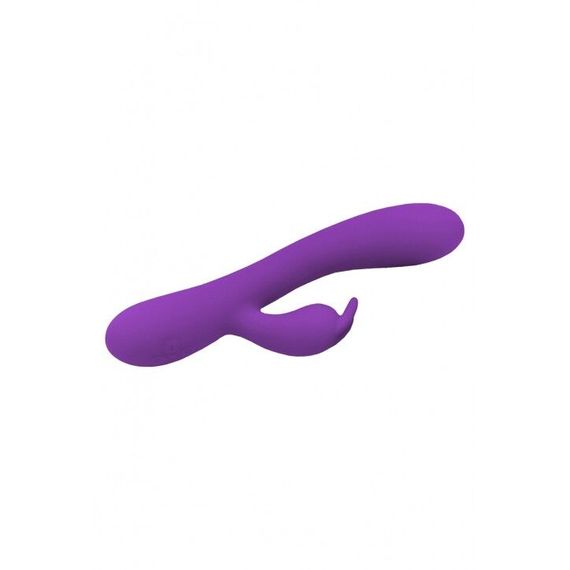 Вібратор-кролик Wooomy Gili-Gili Vibrator with Heat Purple, відросток з вушками, підігрів до 40°С | Зображення 1