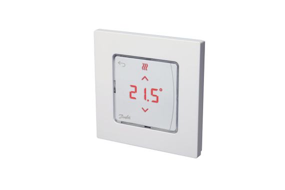 Терморегулятор Danfoss Icon Display, электронный, сенсорный, 230V, 80х80мм, In-Wall, белый (088U1010) | Зображення 1