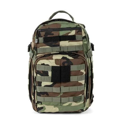 Тактичний рюкзак 5.11 Tactical RUSH 24L 2.0  Woodland міцний штурмовий рюкзак із системою MOLLE для військових, туризму та EDC
