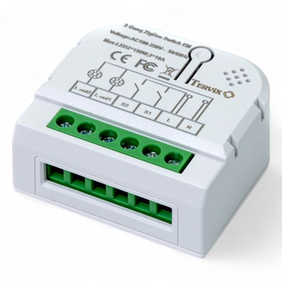433121 Умный выключатель Tervix Pro Line ZigBee Switch (2 клавиши) | Зображення 1