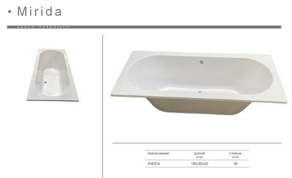 Акрилова ванна Redokss San MIRIDA 1800х800 | Зображення 2