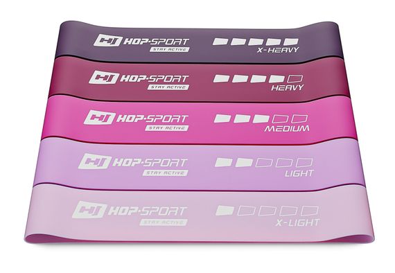 Набір резинок для фітнесу Hop-Sport 600x50мм HS-L650RLP рожевий