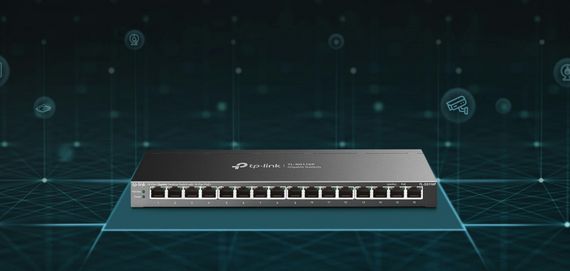 Комутатор TP-Link TL-SG116P 16xGE (16xPoE), 120Вт, Некерований (TL-SG116P) | Зображення 1