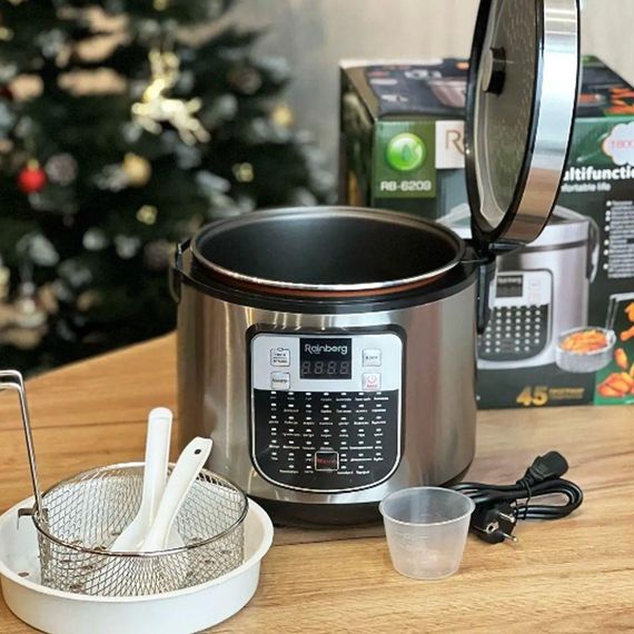 Мультиварка на 6 л, з антипригарним покриттям, 1800 Вт, Rainberg RB-6209 / Мультиварка-пароварка з 45 програмами | Зображення 4