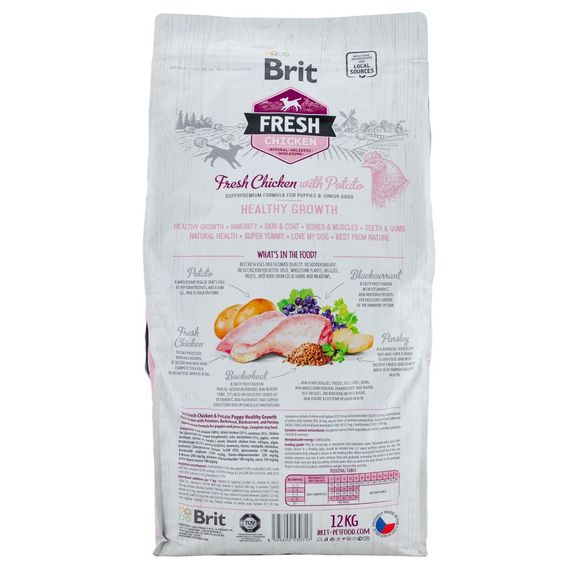 Корм сухий Brit Fresh Chicken/Potato Puppy для цуценят та молодих собак всіх порід з куркою та картоплею 12 кг | Зображення 2