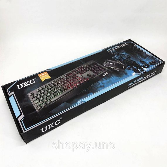 Клавиатура+мышка UKC с LED подсветкой от USB M-710, клавиатура игровая с подсветкой и мышкой HS-70