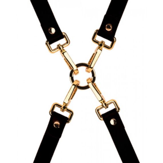 Хрестовина італійська шкіра Bondage Boutique leather Hogtie UPKO | Зображення 4