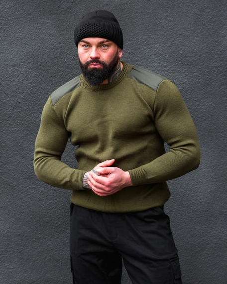 Свитер теплый олива хаки M XL | Зображення 2