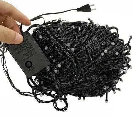 Світлодіодна Гірлянда нитка 201 led Біла (чорний дріт) | Зображення 2