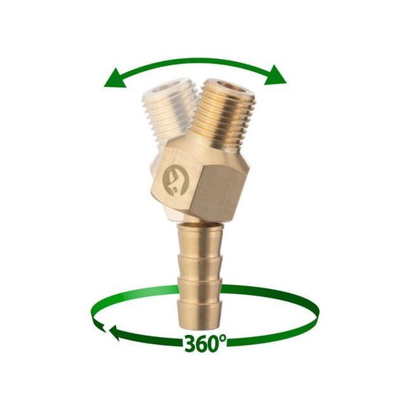 Шарнір поворотний, зовнішня різьба 1/4", на шланг 10 мм, латунь INTERTOOL PT-2206 | Зображення 3