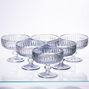 Набір креманок на ніжці 6 шт 300 (мл) Блакитний HP-19-70