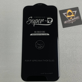 Захисне скло 5D Full Glue для Iphone 16 Pro Max | Mietubl Super | Чорне, повне покриття, 9H