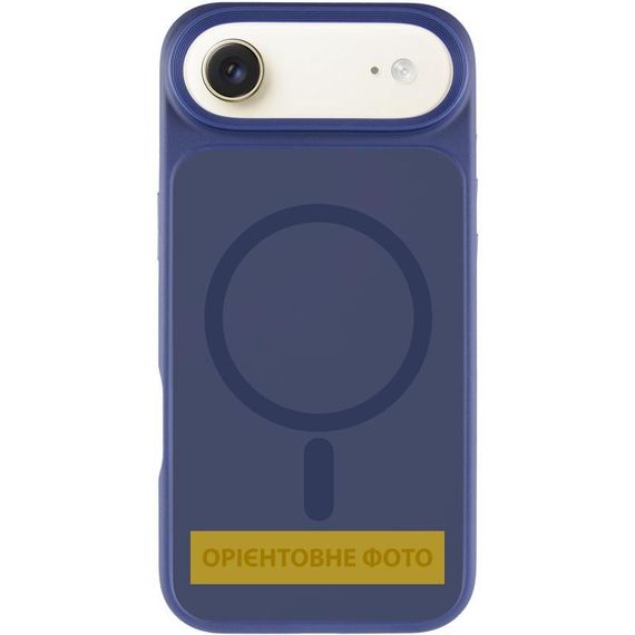 TPU+PC чохол Metal Buttons with MagSafe для Apple iPhone 17 Air (6.5") Синій / Navy Blue | Зображення 1