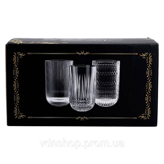 Набір склянок з товстого скла 6 шт скляні стакани 500 мл для холодних напоїв скляні стакани 500 мл HP-YH-37 | Зображення 4