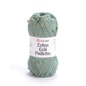 Yarnart COTTON GOLD PAILLETTES № 7113  зелений Котон Голд Пайетка Пряжа бавовна з паєткою, нитки для в'язання
