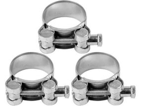 Хомут сталевий, з гвинтовим затискачем GBS W1 VOREL : Ø= 27-29/ 18 мм, оцинкований, 3 шт. VR-73791