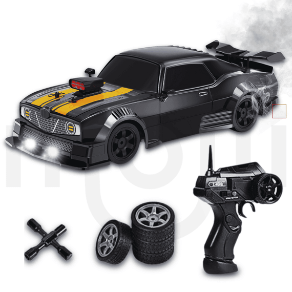 Большая Гоночная Машинка для Дрифта на Аккумуляторе с Паром и с LED Подсветкой на Пульте Управления RC Race Muscle Car 4WD 28 см