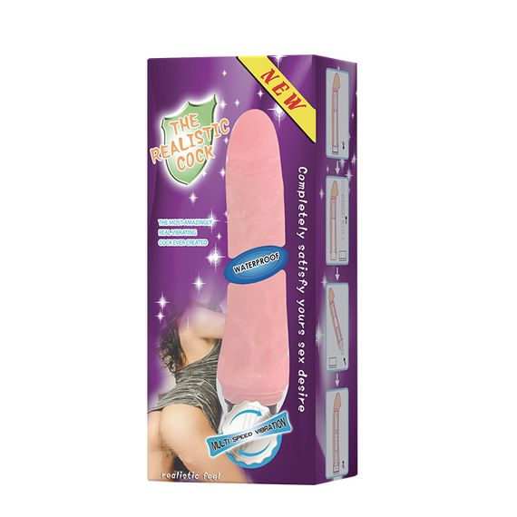 Вібратор реалістичний Baile The Realistic Cock, бежевий, 21.5 х 4 см Sex Aura | Зображення 8