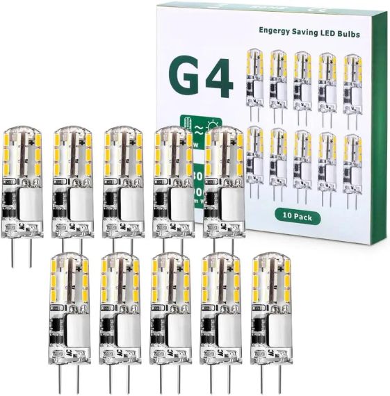 Світлодіодні лампи G4 3000K, 24 LED, тепле біле світло, 12 В, силіконове покриття, не димовані