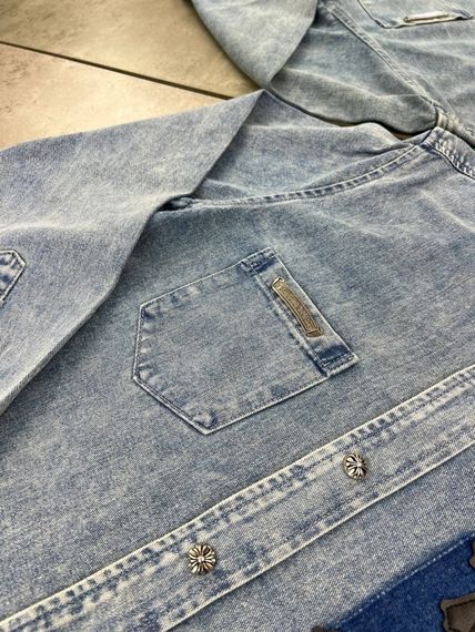 Джинсова синя сорочка Chrome Hearts p041 | Зображення 3