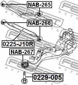 Болт з ексцентриком Qashqai/X-Trail 07-, FEBEST (0229005) | Зображення 1