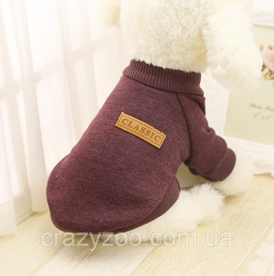 Кофта для собак та котів EcoToys Burgundy M ряба бордова A: 30 см B: 44 см C: 24 см M-7125 | Зображення 5
