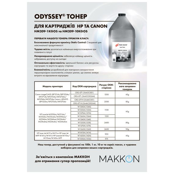 Тонер HP LJ M211 1кг фасовка Static Control (HM209-1KG-P) | Зображення 1