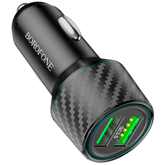 АЗУ Borofone BZ21A Brilliant QC3 total 36W (2USB-A) Black | Зображення 1
