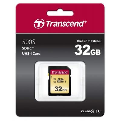 Карта памяти Transcend 32GB SDHC class 10 UHS-I U1 (TS32GSDC500S) | Зображення 1