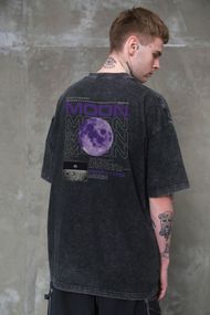 Виварена Оверсайз Футболка Without Washed З Принтом Moon Black