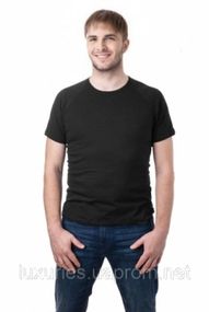 Мужская футболка со 100% хлопка, классическая футболка Премиум класа, хлопковая футболка S, Черный