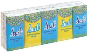 Sail хустинки паперові 1 шар. 10шт (10 шт упаковка)