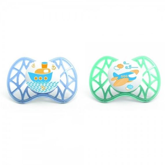 Пустышка ортодонтическая Nuvita Air 6м+ 2шт. для мальчика NV7080Blue (NV7080Blue)