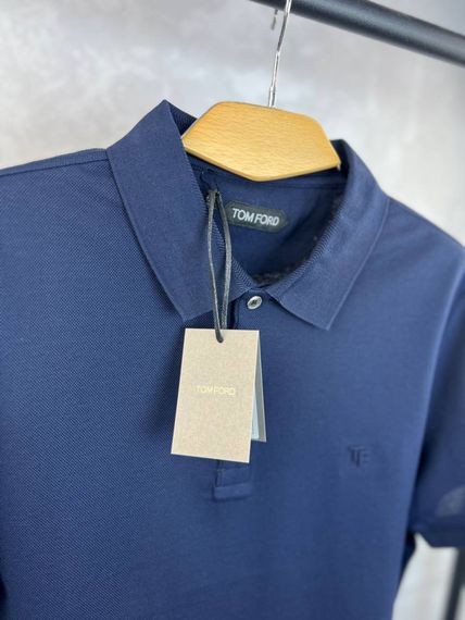 Трикотажне поло синій Tom Ford Logo "TF" Dark Blue f684 | Зображення 1