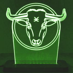 Акриловый светильник-ночник Бык зеленый tty-n000001