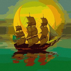 Картина по номерам "Лунный парусник" Идейка KHO5038 50х50 см