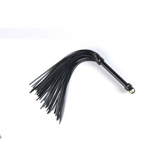 Флогер (батіг) італійська шкіра UPKO з позолотою, чорний Sex Aura | Зображення 4