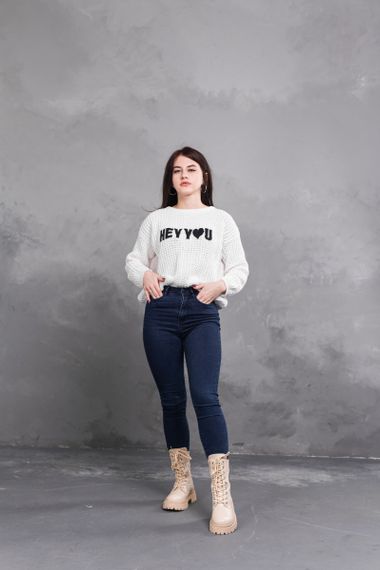 Ботинки женские Fashion Horseshoe 3367 39 размер 25 см Бежевый | Зображення 9