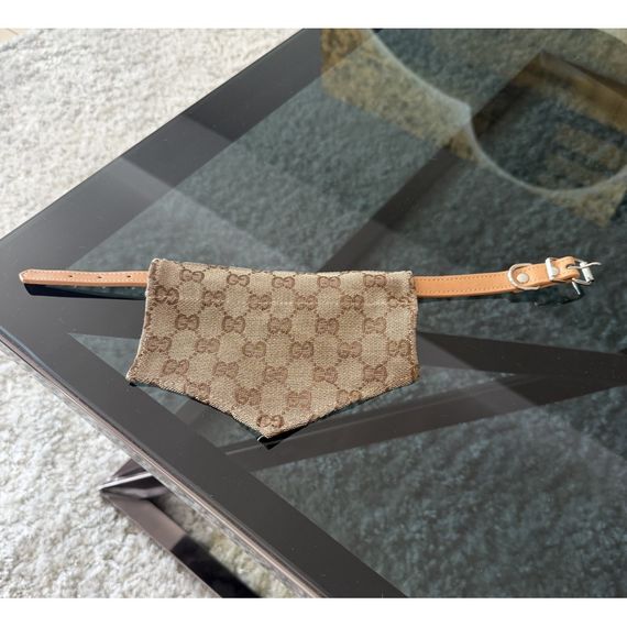 Брендовый ошейник для собак и кошек Gucci GG с банданой | Стильный аксессуар для питомцев | Зображення 1