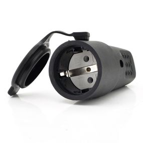 Штепсельний роз'єм каучуковий з заземленням IP44 16A 250V 602228, Black