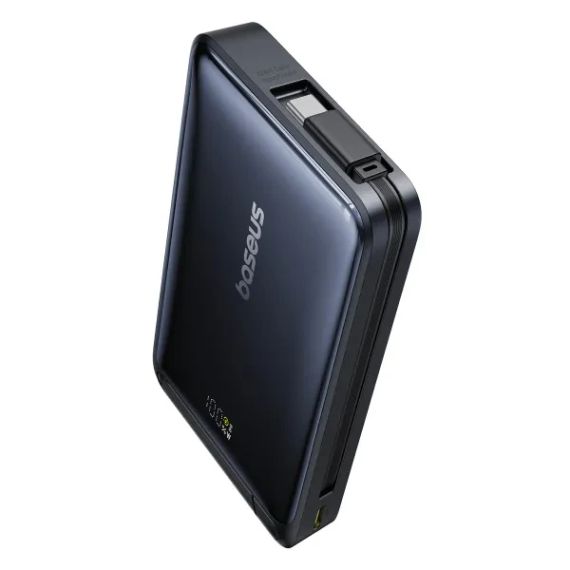 Baseus Nomos Qi2 10000 mAh 45W 2в1 PowerBank Павербанк з бездротовою швидкою зарядкою QC3.0+PD3.0 та вбудованим кабел | Зображення 7