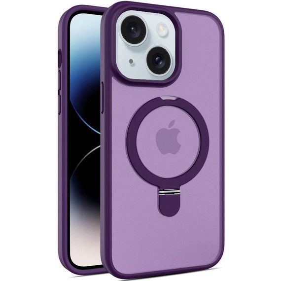 TPU+PC чохол Metal Buttons with MagSafe Colorful HQ Ring для Apple iPhone 14 / 13 (6.1")